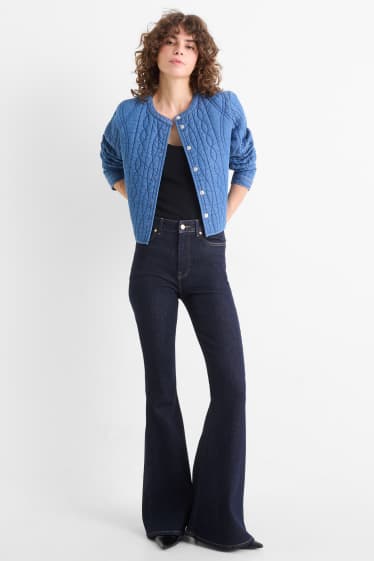 Mujer - Flared jeans - high waist - azul oscuro