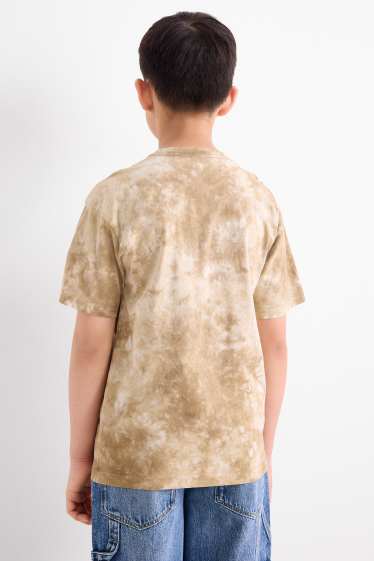 Kinderen: jongens - Doodshoofd - T-shirt - met patroon - beige