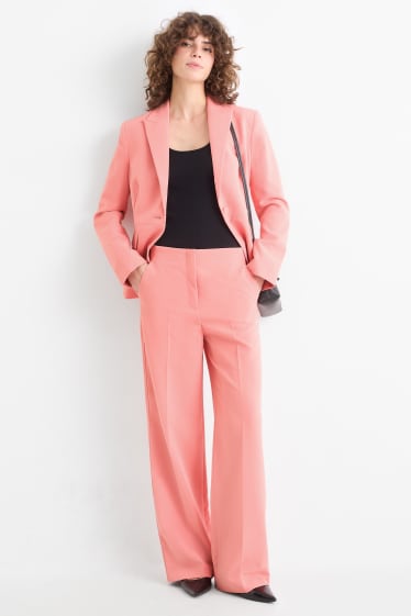 Femei - Pantaloni office - talie înaltă - regular fit - corai