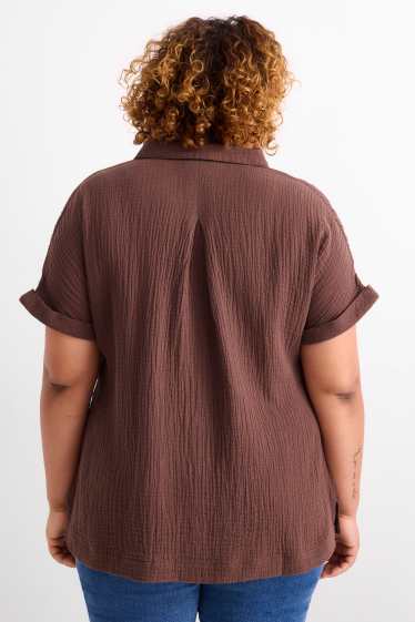 Donna - Blusa in mussola - marrone