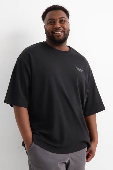 Heren - T-shirt - oversized - zwart