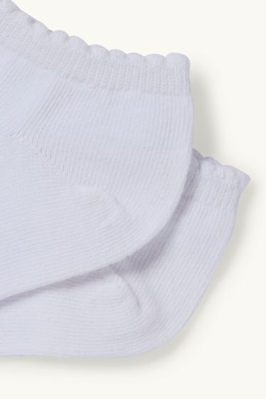 Enfants filles - Lot de 7 paires - socquettes de sport - blanc