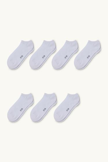 Enfants filles - Lot de 7 paires - socquettes de sport - blanc