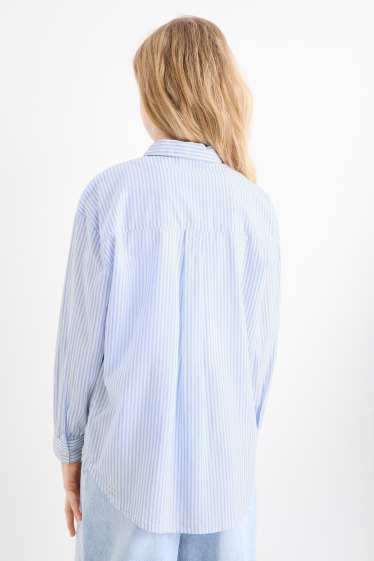 Kinderen: meisjes - Set - blouse en topje - 2-delig - blauw / wit