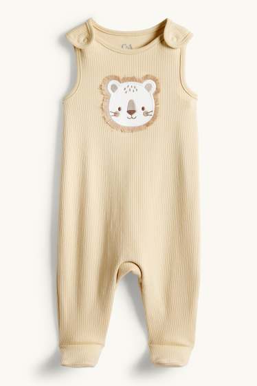 Unisex - Lion - romper set - 2 piece - white / beige