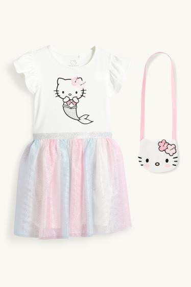 Nena - Hello Kitty - conjunt - vestit i bossa - 2 peces - blanc/rosa