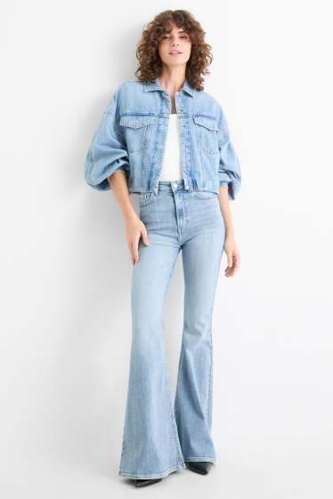 Mujer - Flared jeans - high waist - vaqueros - azul claro