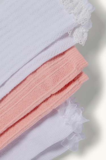 Nena - Paquet de 3 - mitjons - texturats - blanc/rosa