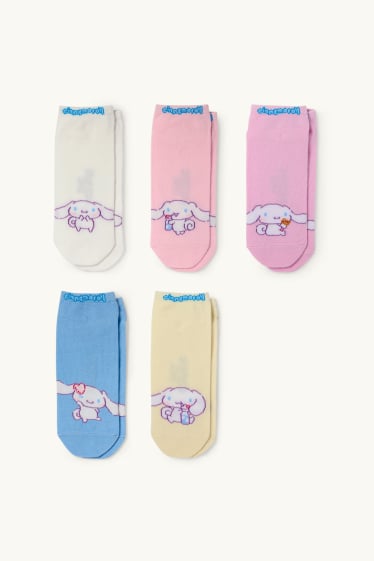 Copii - Fete - Multipack 5 perechi - Cinnamoroll - șosete sub gleznă cu motive - multicolor