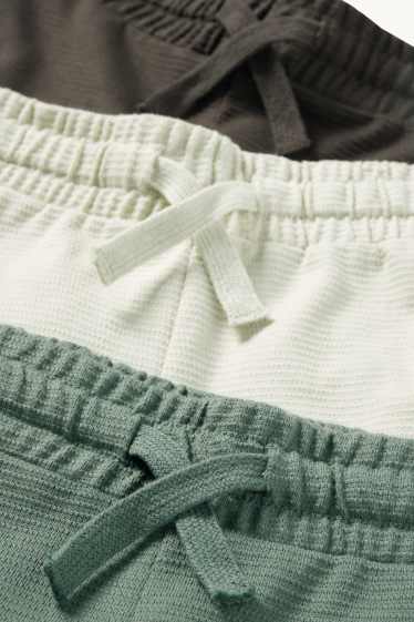 Děti - chlapci - Multipack 3 ks - bermudy - strukturované - zelená