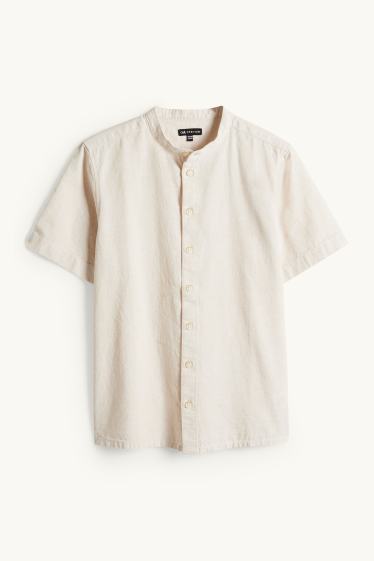 Enfants garçons - Chemisier avec teneur en lin - beige