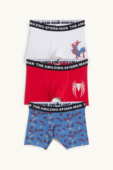 Kinderen: jongens - Set van 3 - Spider-Man - boxershort - wit / rood