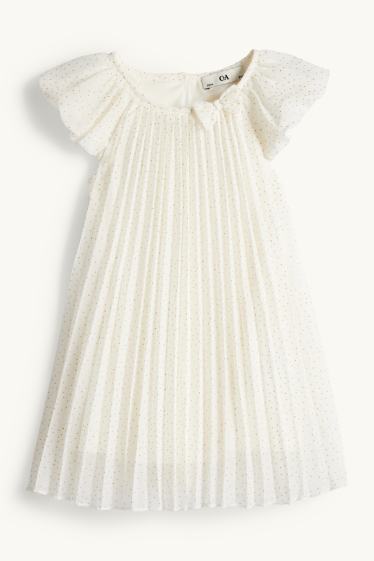 Nena - Vestit de xifó prisat - efecte brillant - festiu - de piquets - blanc trencat