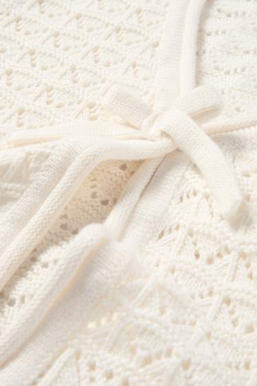 Copii - Fete - Cardigan tricotat - alb-crem