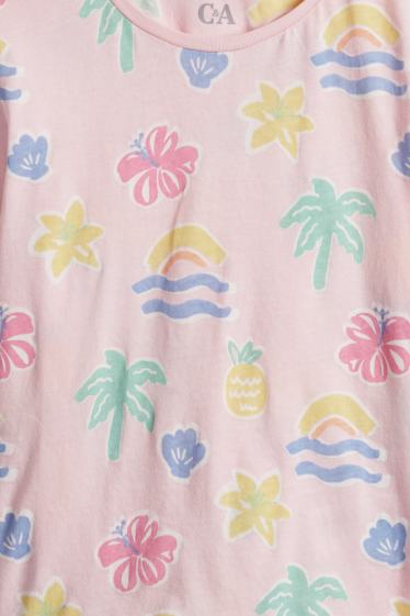 Kinder Mädchen - Multipack 2er - Sommer - Shorty-Pyjama - 4 teilig - weiß / rosa