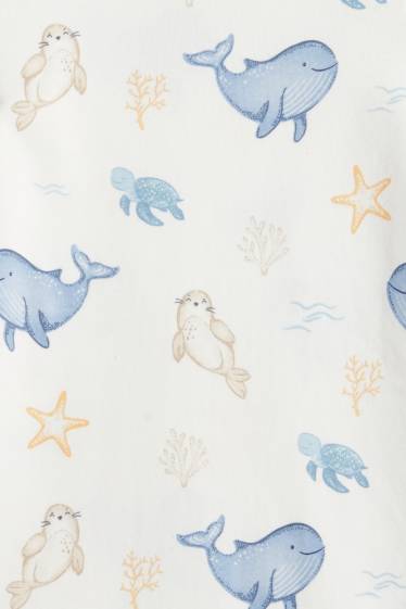 Nadó nen - Paquet de 3 - foca i balena - pijama per a nadó - blau/blanc