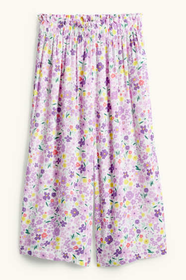 Copii - Fete - Floare - pantaloni de stofă - mov