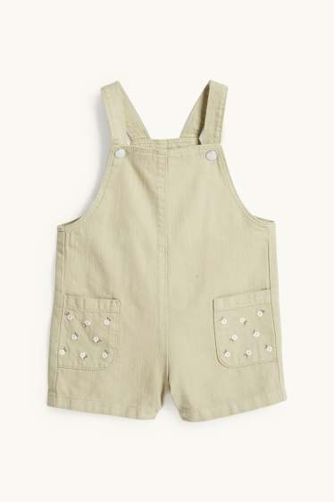 Niemowlęta dziewczynki - Kwiatki - komplet niemowlęcy - 2 części - biały / beżowy