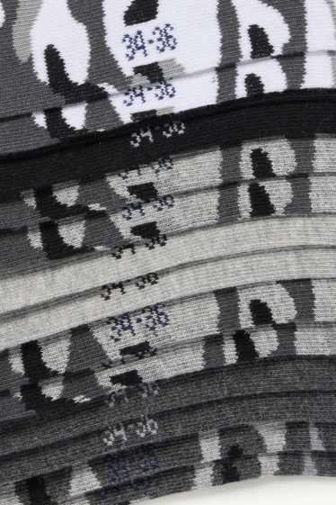 Nen - Paquet de 7 - mitjons turmellers - estampats - gris/negre