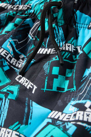 Kinderen: jongens - Minecraft - zwemshort - zwart / turquoise