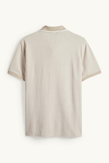 Herren - Poloshirt - Regular Fit - cremeweiß