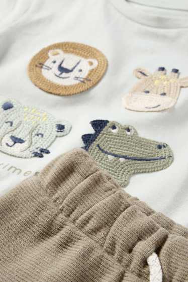 Baby Buben - Wildtiere - Baby-Crochet-Outfit - 2 teilig - mintgrün