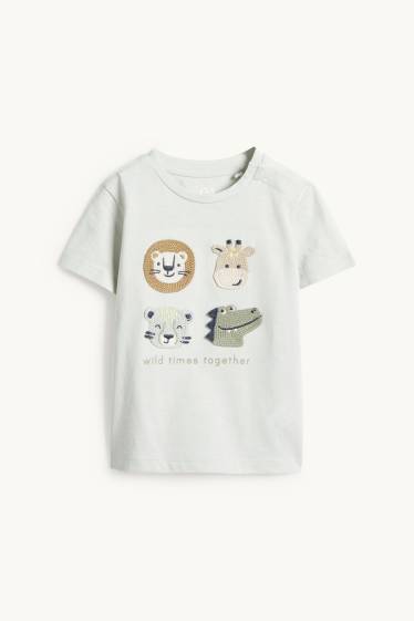 Baby Buben - Wildtiere - Baby-Crochet-Outfit - 2 teilig - mintgrün