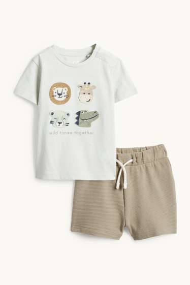 Baby Buben - Wildtiere - Baby-Crochet-Outfit - 2 teilig - mintgrün