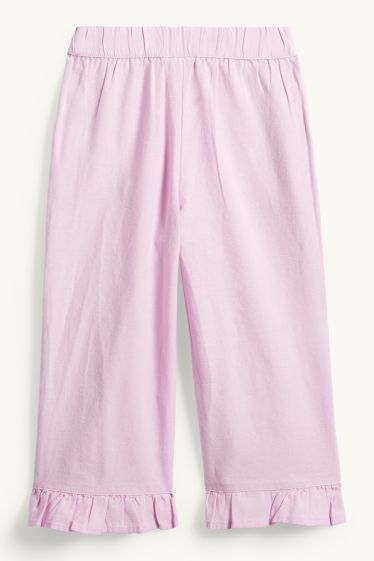 Enfants filles - Pantalon en toile - violet