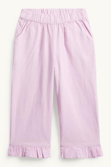 Enfants filles - Pantalon en toile - violet