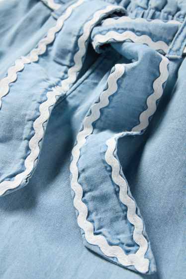 Copii - Fete - Pantaloni de stofă - aspect de jeans - albastru deschis