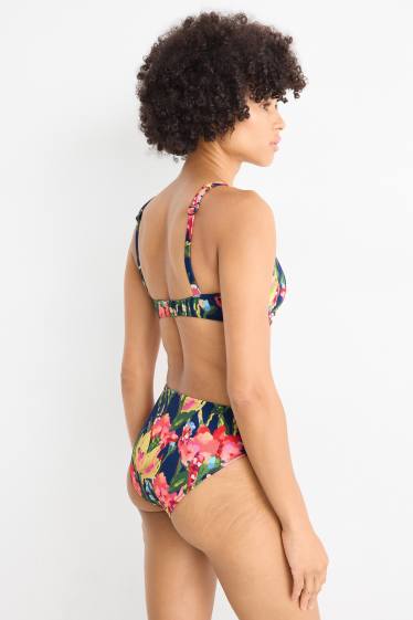 Donna - Slip bikini - vita media - LYCRA® XTRA LIFE™- a fiori - colorato