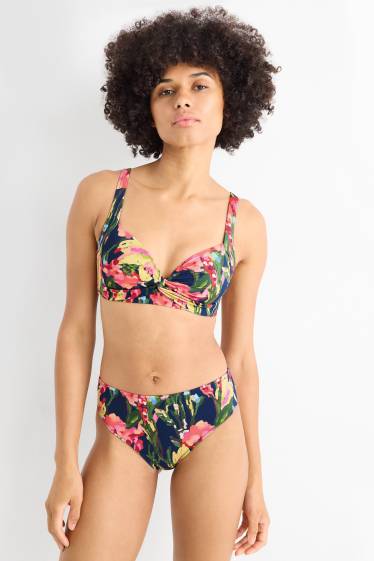 Donna - Slip bikini - vita media - LYCRA® XTRA LIFE™- a fiori - colorato