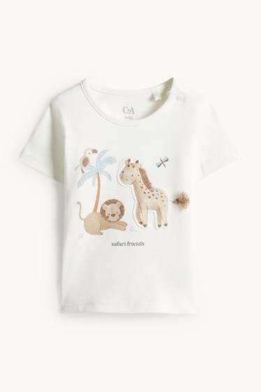 Miminka - chlapci - Lev a žirafa - outfit pro miminka - 3dílný - modrá/krémová