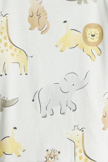 Baby Buben - Multipack 3er - Wildtiere - Baby-Kurzarmshirt - dunkelblau / cremeweiß