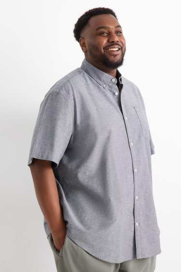 Hommes - Chemise - regular fit - col button-down - gris