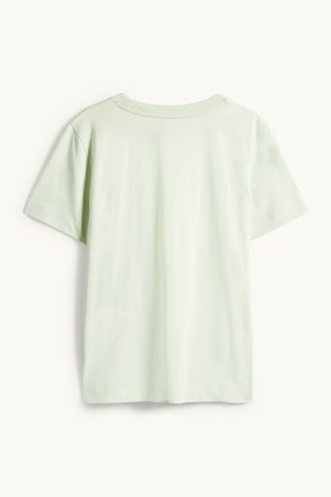 Femmes - T-shirt - regular fit - effet brillant - vert clair