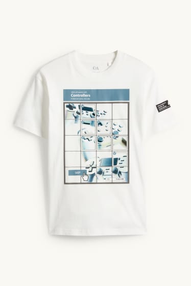 Kinderen: jongens - Gaming controller - T-shirt - wit