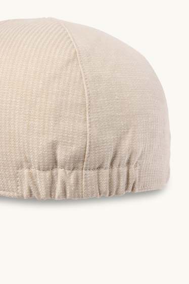 Men - Flat cap - textured - beige
