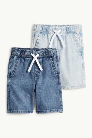 Enfants garçons - Lot de 2 - bermudas en jean - bleu