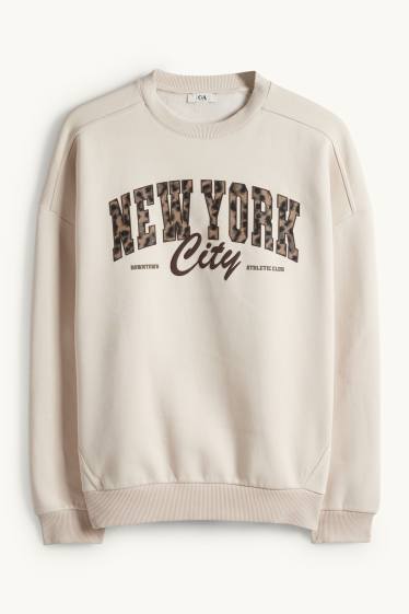 Damen - Oversized-Sweatshirt - hellbeige