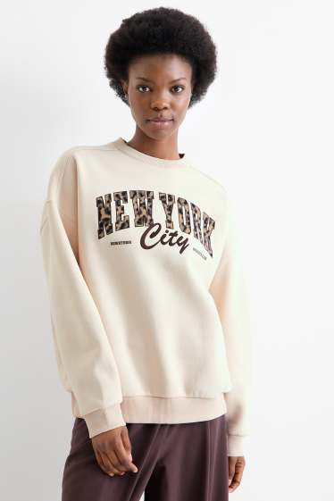 Damen - Oversized-Sweatshirt - hellbeige