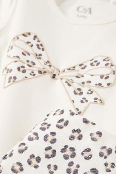 Baby Girls - Bow - baby pyjamas - 2 piece - brown / cremewhite