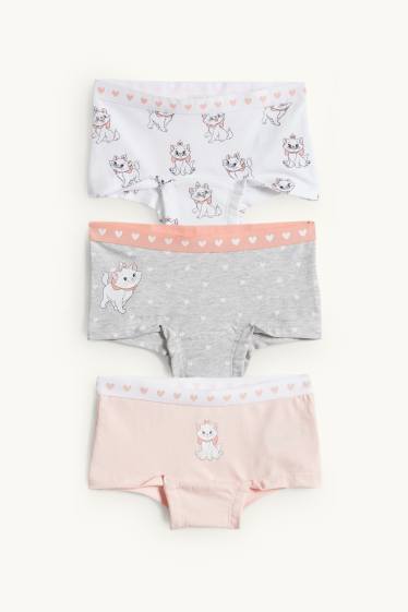 Kinder Mädchen - Multipack 3er - Aristocats - Boxershorts - grau / rosa