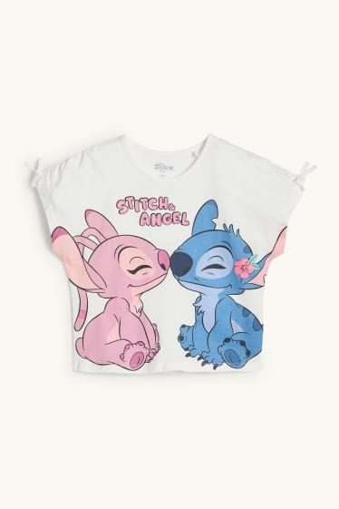 Nena - Lilo & Stitch - samarreta de màniga curta - efecte brillant - blanc/rosa