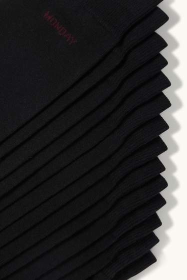 Mężczyźni - Wielopak, 7 par - skarpetki z motywem - dni tygodnia - czarny