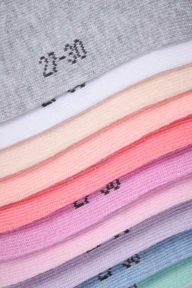 Enfants filles - Lot de 10 paires - socquettes de sport - coloré