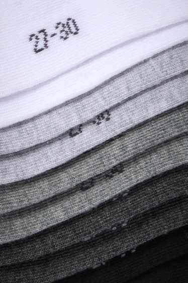 Copii - Băieți - Multipack 10 perechi - șosete sub gleznă - negru / alb