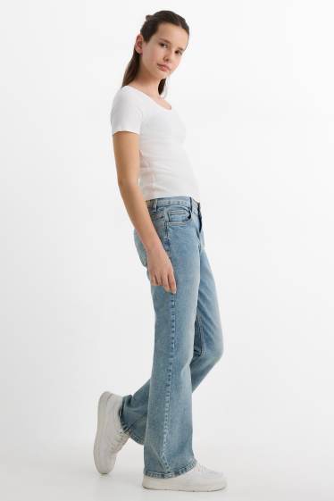 Copii - Fete - Bootcut jeans - LYCRA® - denim-albastru deschis