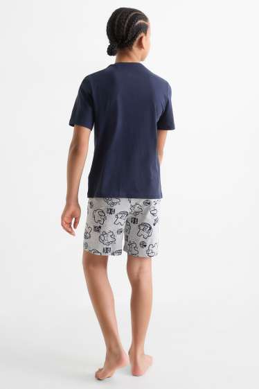 Kinder Buben - Among Us - Shorty-Pyjama - 2 teilig - hellgrau / dunkelblau